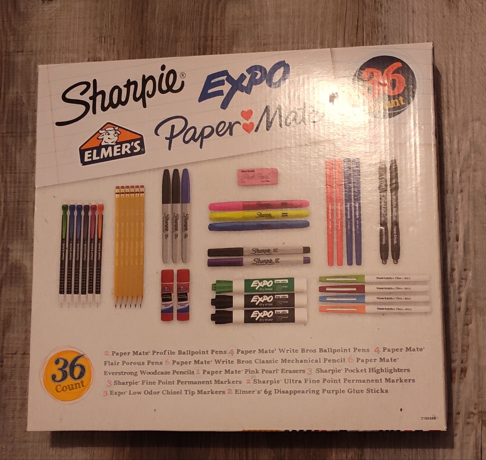 NWT!! 36ct Office/School Set (Sharpie,Elmer, Paper Mate, Expo)